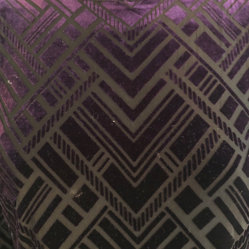 DRESS PURPLE VELVET GEOMETRIC PATTERN